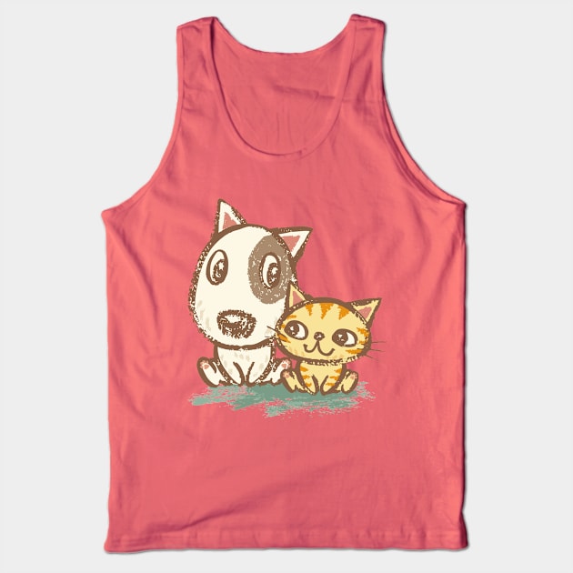 Dog and cat with good relations Tank Top by sanogawa